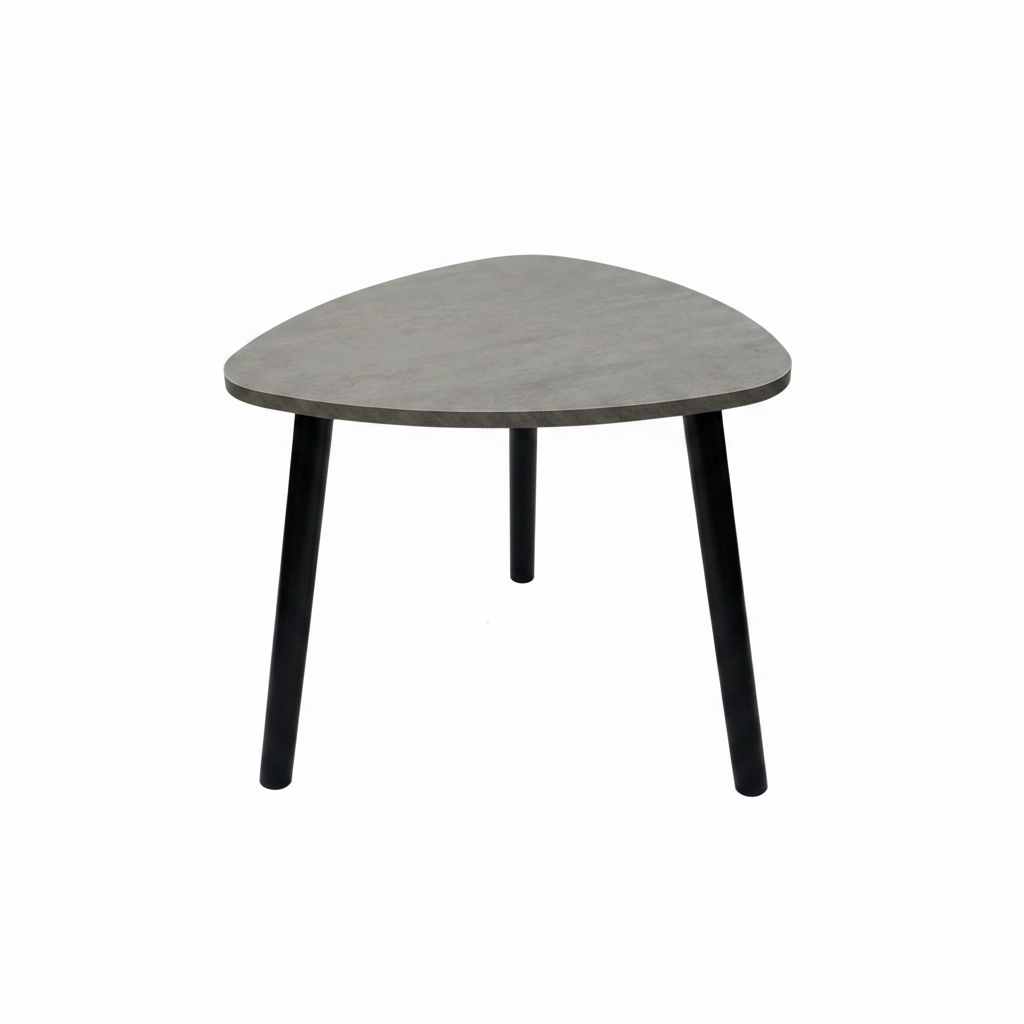 Grey & Black Triangular Wooden Coffee Table - 35×40 cm