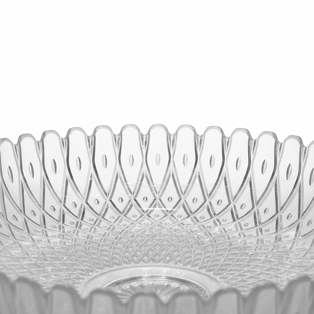 Crystal Glass Footed Fruit Plate - 26×12 cm