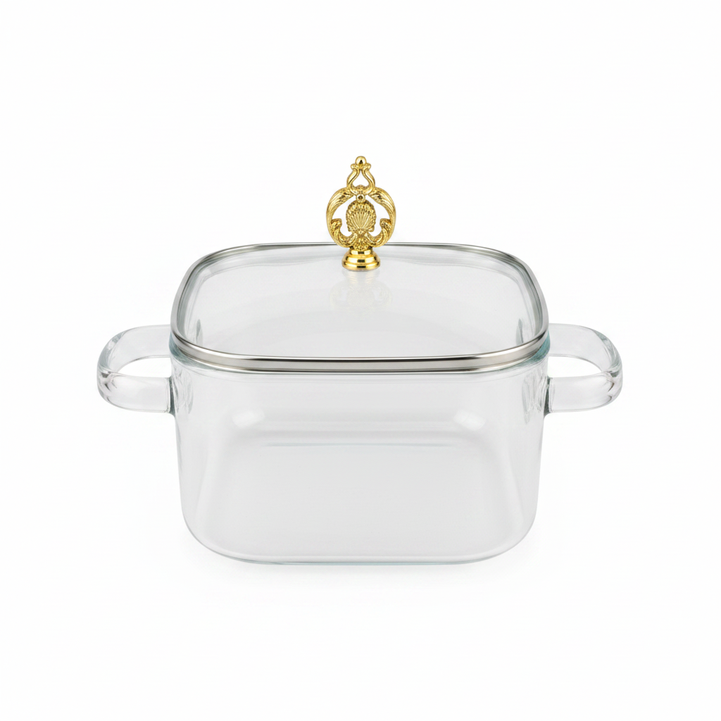 Clear Glass Pot with Lid – 2.2 Ltr