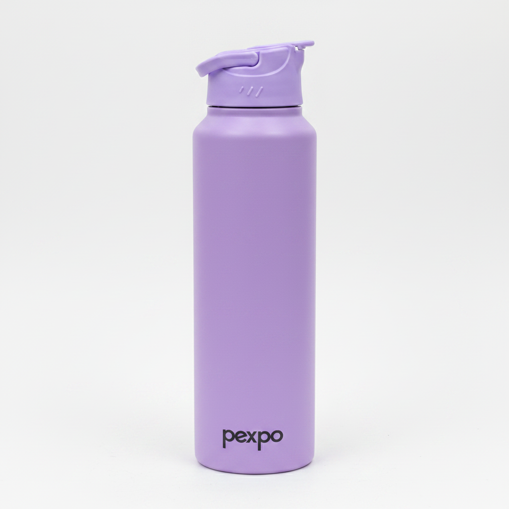 Pexpo Stainless Steel Vacuum Insulated Water Bottle – 1000ml - Dusty Rose / Lavender