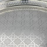 Zolten Silver Stainless Steel Oval Serving Tray - 60×44cm