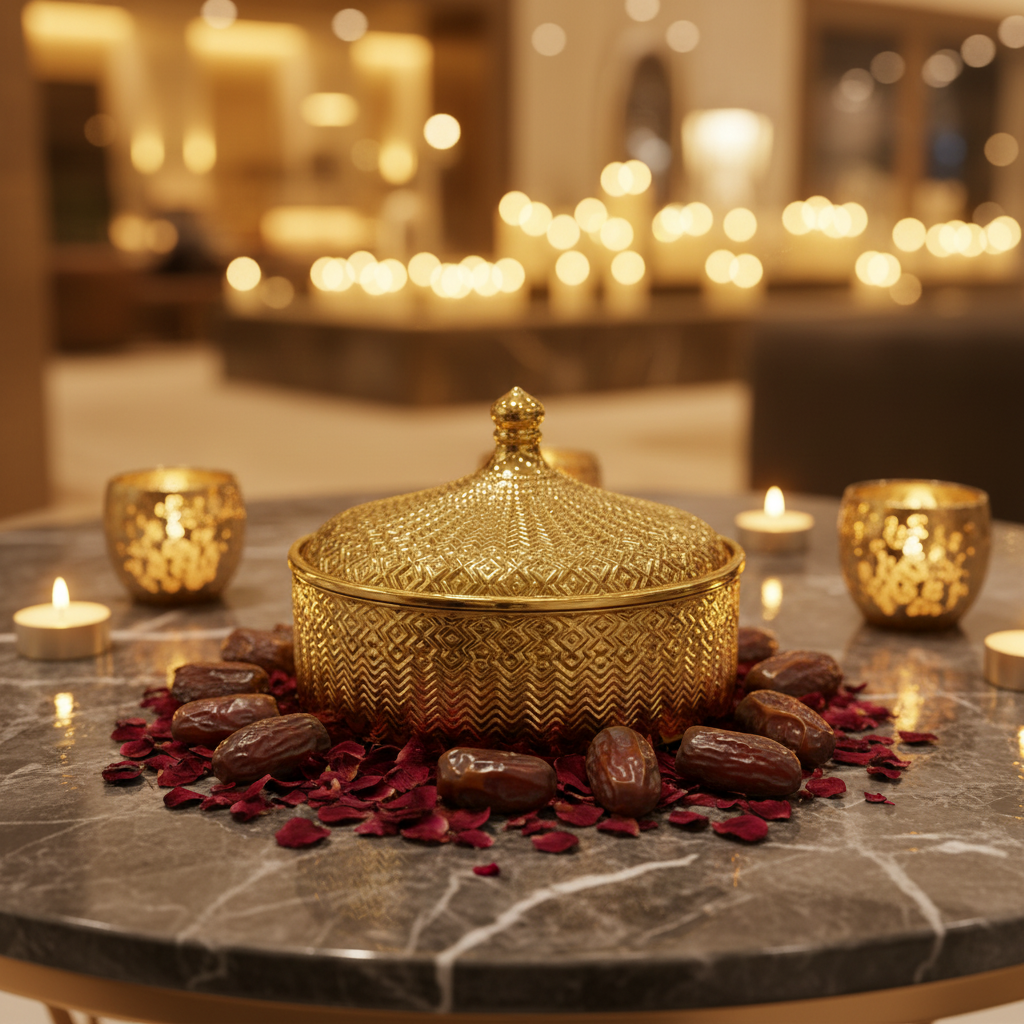 Royal Ceramic Candy Bowl with Lid | Embossed Geometric Design | 18×6 cm | Gold & White,Silver & White |
