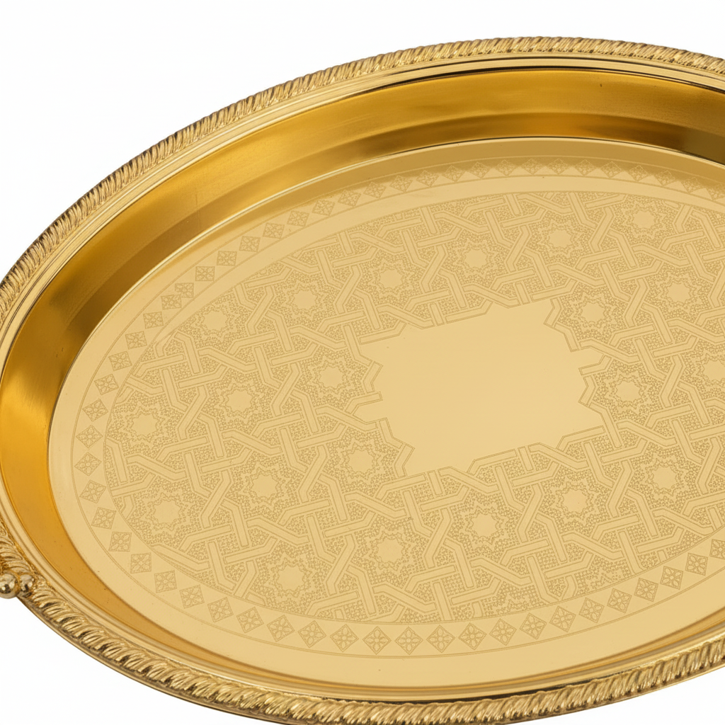 Pilsco Gold Metal Oval Serving Tray - 45×32cm