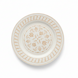 Luhpar White & Gold Round Ceramic Serving Plate - 12 Inch