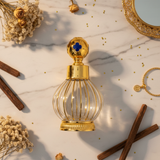 Mayflower Glass Perfume Bottle with Gold Metal Base — 200ml - Navy Blue / Red
