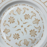 Luhpar White & Gold Floral Round Ceramic Side Plate - 7.5 Inch