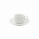 Porceletta White Ceramic Cup & Saucer Set — 80ml