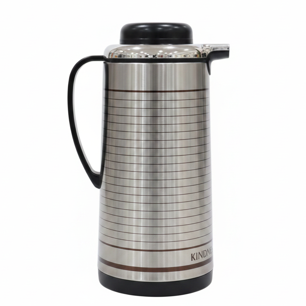 Kitchen Mark Silver & Black Stainless Steel Vacuum Flask - 1300ml / 1600ml