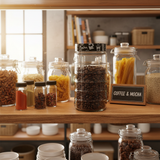 Herevin Glass Storage Jar with Black Lid - 18×10cm / 22×10cm