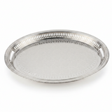 Zolten Silver Stainless Steel Oval Serving Tray - 60×44cm