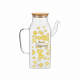 Glass Oil Pot with Bamboo Lid – 1 Litre
