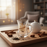 Crystal Floral Glass Tea Mug – 120ml