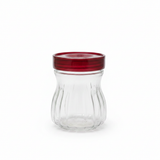 Glass Storage Jar with Red Lid 14×10cm / 18×10cm / 20×10cm