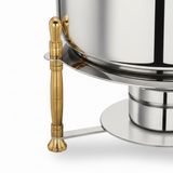 Pradeep Silver & Gold Classic Chafer Round Stainless Steel Chafing Dish - 10 Litres