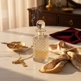 Mayflower Crystal Glass Perfume Bottle with Golden Design — 250ml