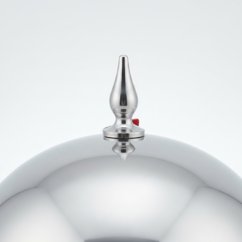 Silver Steel Bowl with Dome Lid - 20×20 cm