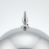 Silver Steel Bowl with Dome Lid - 20×20 cm