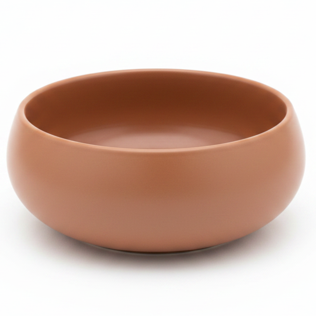 Luhpar Round Ceramic Serving Bowl — 1000ml | Taupe, Off White, Brown |