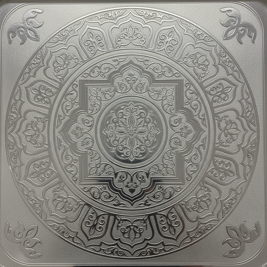 Zolten Square Gold & Silver Metal Serving Tray – 36×36 cm