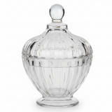 Deli Medium Glass Sugar Bowl with Lid Practical Kitchen Storage for Sugar and Condiments 12 x 12 cm