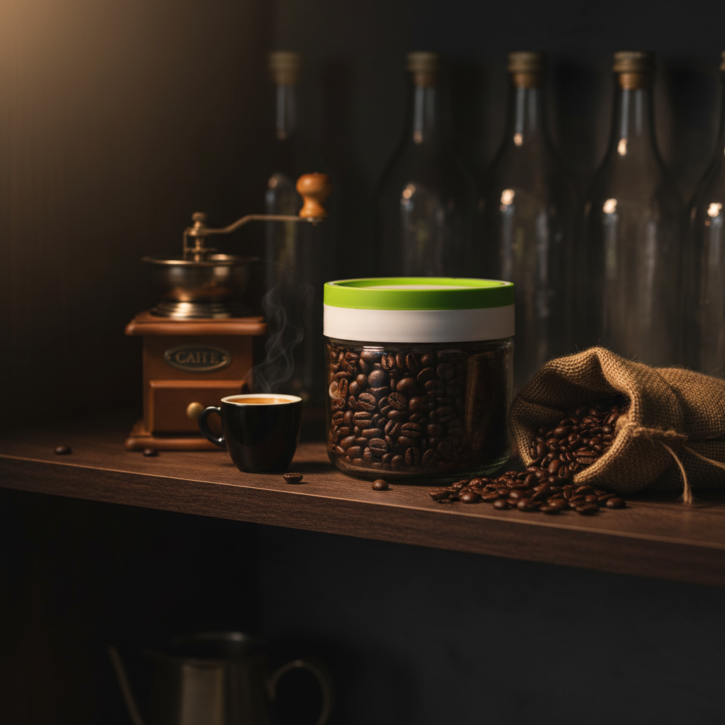 Titiz Fourlines Borosilicate Glass Storage Jar with Non-Spill Airtight Plastic Lid – 300ml | Green / Blue / Red / Black