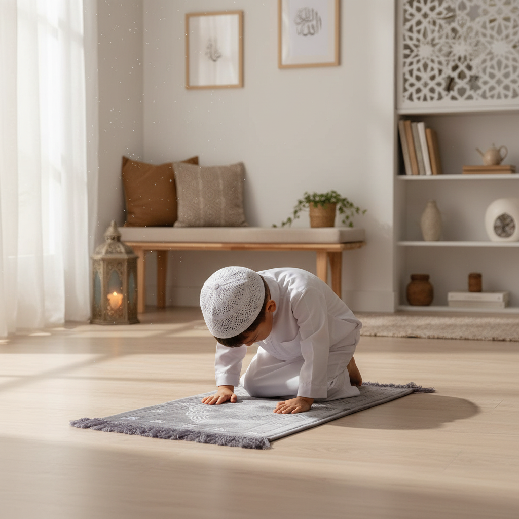 Grey Kids Prayer Mat – 65×35cm