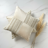 Evlen White Soft Patchwork Cushion - 40×40 cm