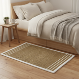 Rectangular Seagrass Mat Natural Braided Rug with White Border - 60×90 cm