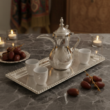 صينية تقديم مستطيلة فضية معدنية زولتن – 40×17 سم