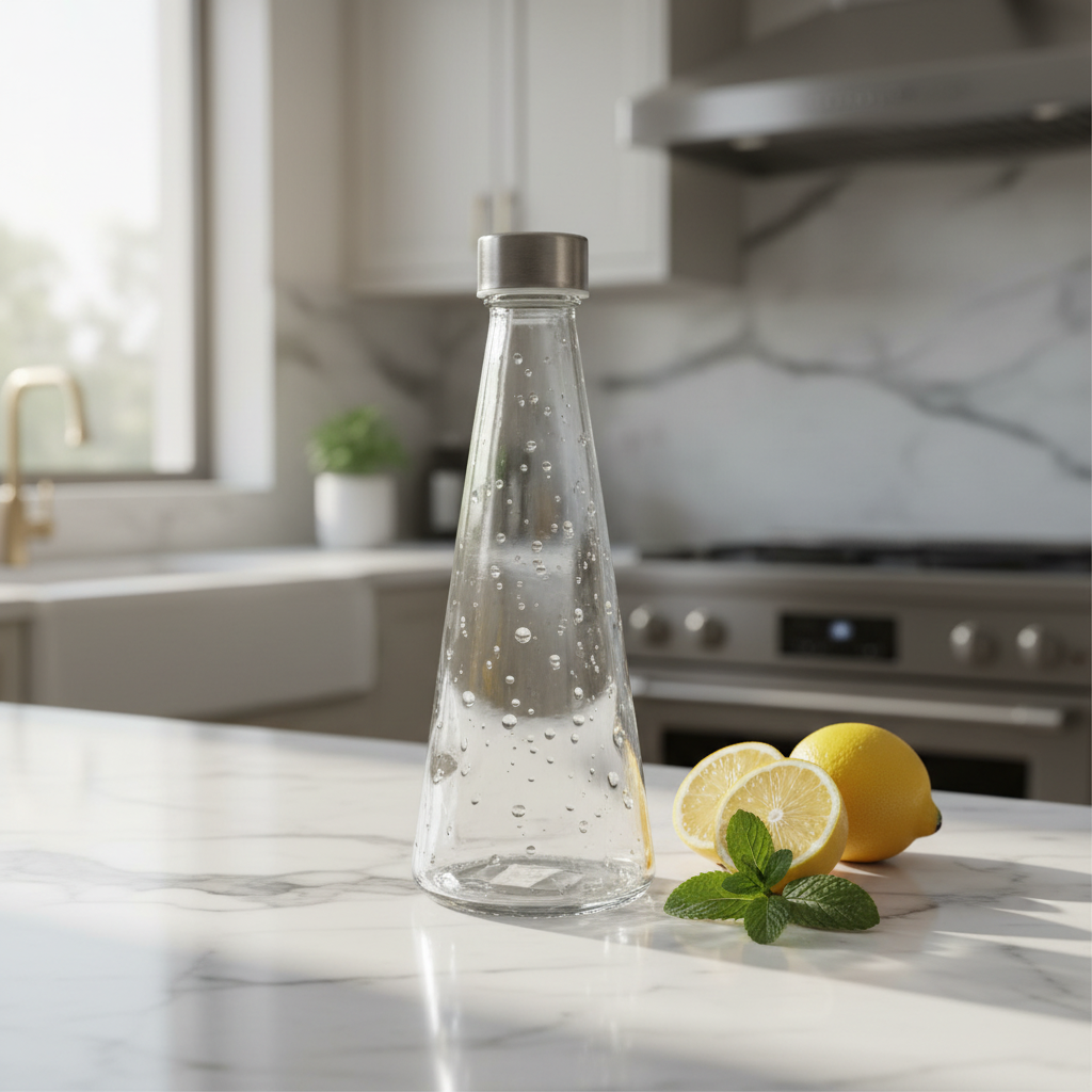 Glass Water Bottle with Lid | Bubble Texture Design | Premium Hydration Bottle for Home, Office & Gifting 500ml