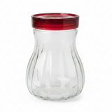 Glass Storage Jar with Red Lid 14×10cm / 18×10cm / 20×10cm