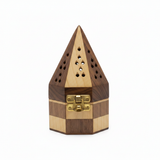 Wooden Pyramid Incense Burner Box - 15×9 cm