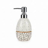 White Speckled Ceramic & Plastic Liquid Soap Dispenser – 400ml