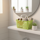 Mini Plastic Basket with Handle – 26×16cm -  Lime Green / Light Blue