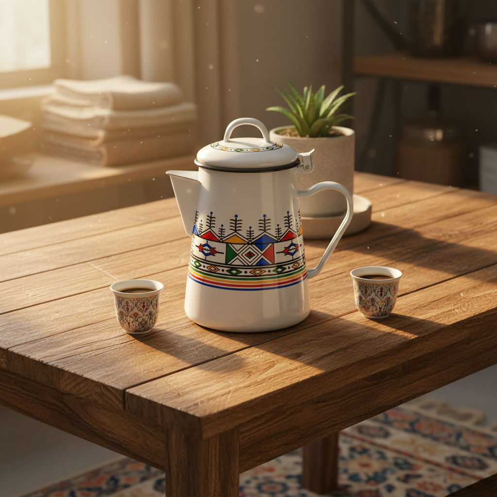 Velvet White Enamel Kettle with Traditional Print – 1.8 Ltr