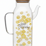 Glass Oil Pot with Bamboo Lid – 1 Litre