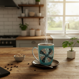 Teal Paisley Mandala Ceramic Mug — 300ml