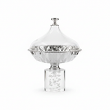 Acrylic Footed Silver Candy Bowl with Acrylic Dome Lid - 20×15 cm
