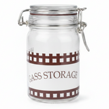 Glass Storage Jar with Clip Lid & Decorative Band – Airtight Borosilicate Glass Canister for Kitchen, Gifting & Home Organisation | 200ml / 250ml |