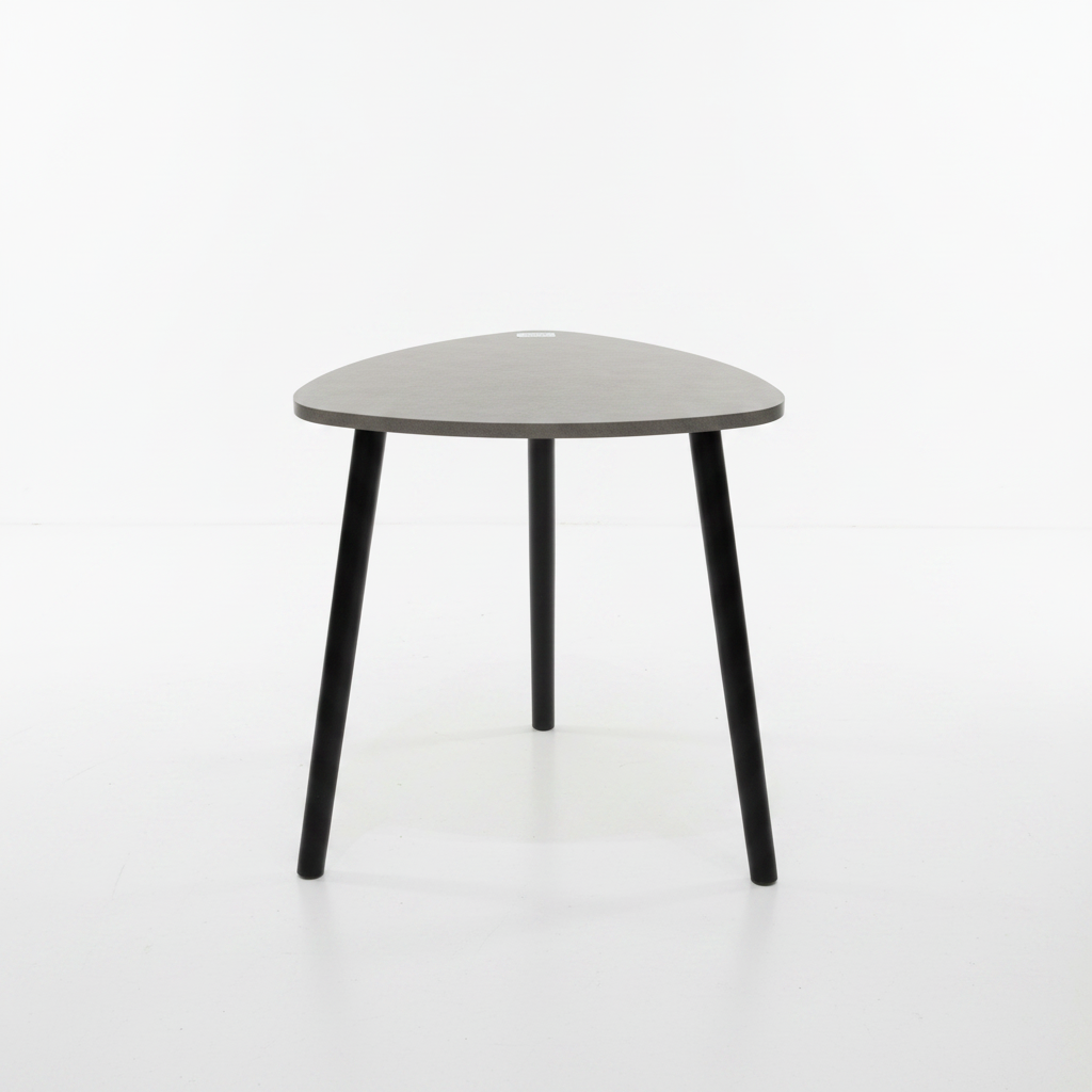 Grey & Black Triangular Coffee Side Table - 55×40cm