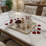 Zolten Square Gold & Silver Metal Serving Tray – 36×36 cm