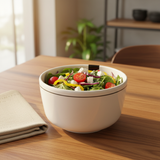 4Ever White Melamine Serving Bowl with Black Rim — 5.5 Inch