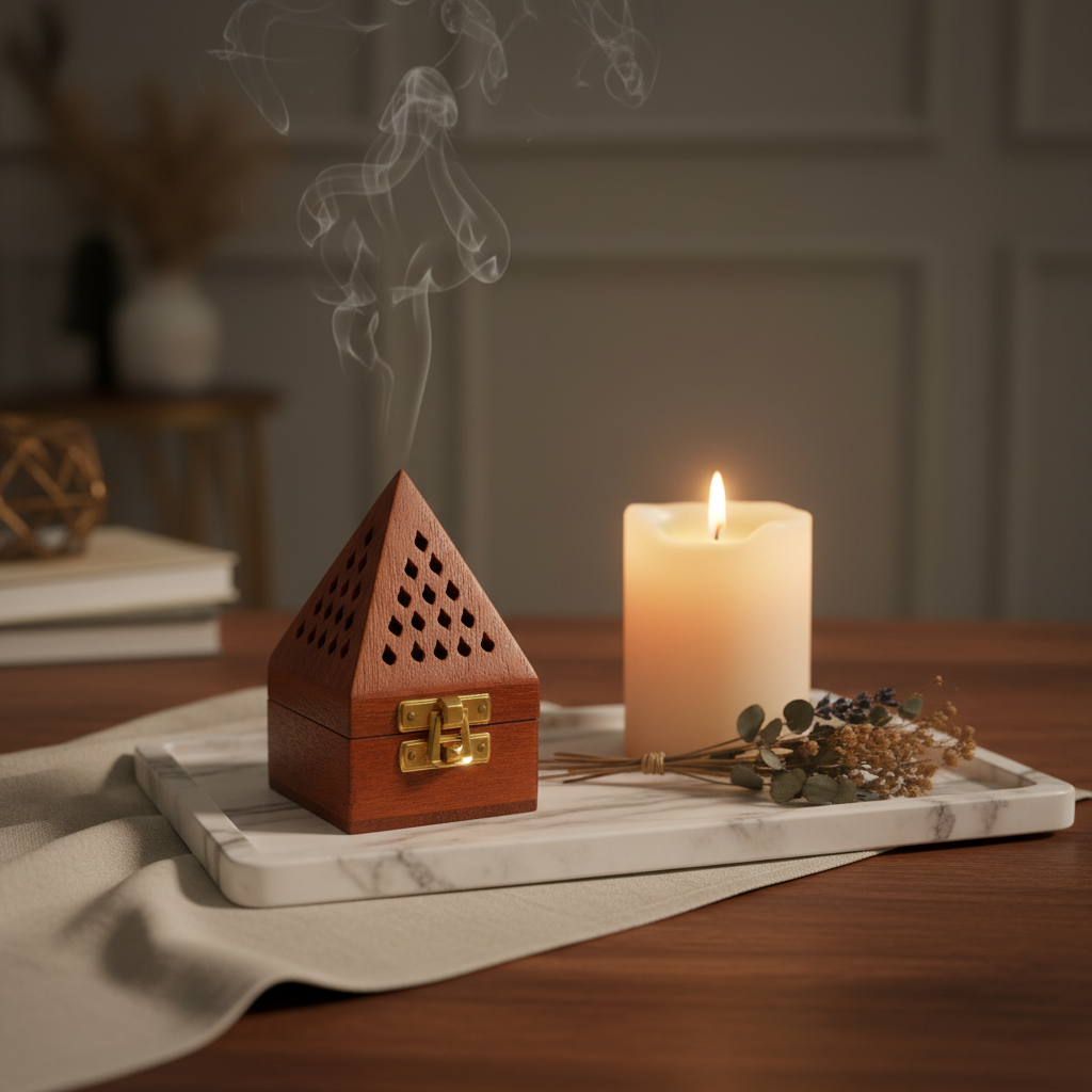 Wooden Incense Burner Box  - 11×7 cm