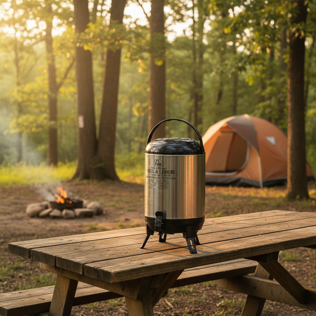 HB Stainless Steel Insulated Water Jug 8L – Hot & Cold Beverage Dispenser