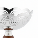 Silver & Brown Metal Footed Candy Bowl - 23×20 cm