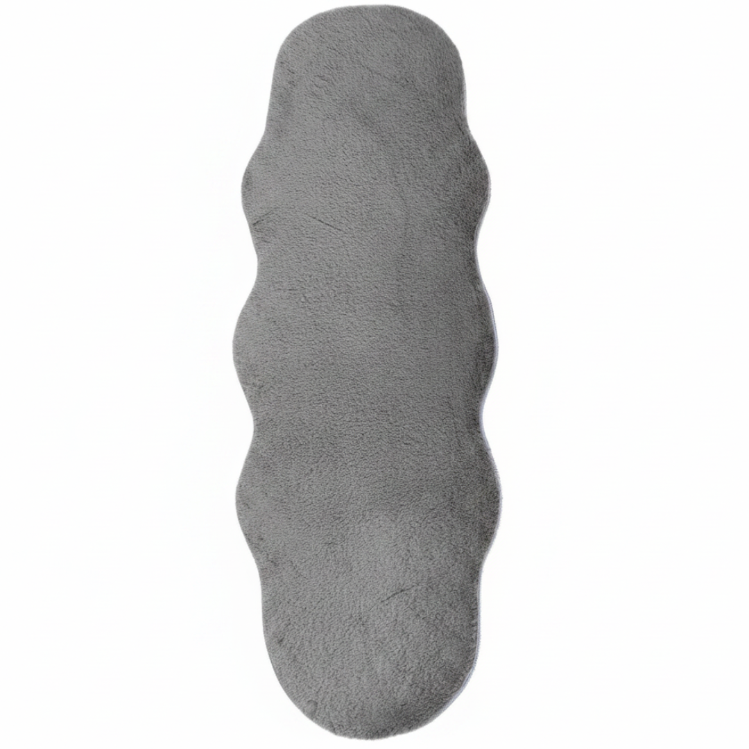 Luxe Plush Shaggy Floor Mat | Ultra-Soft Faux Fur Runner Rug | Wavy Organic Shape | 60×180 cm |