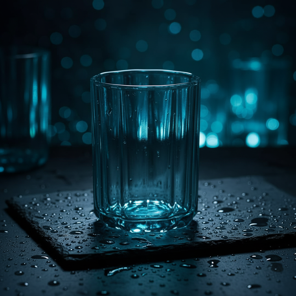 Deli Tinted Blue Water Glass | 250ml | Ribbed Fluted Tumbler