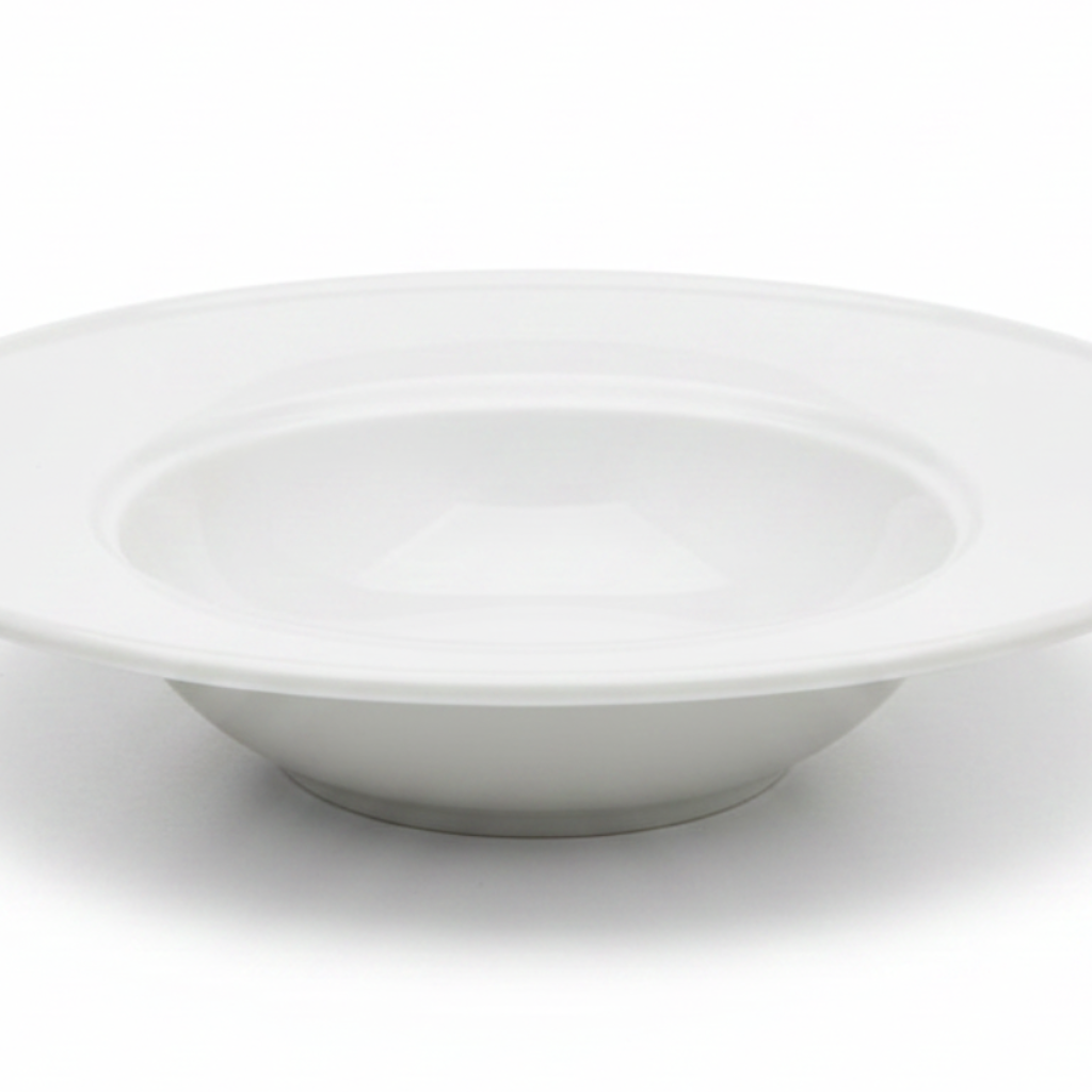 Wilmax Round White Porcelain Deep Plate -  9 Inch