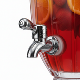 Glass Beverage Dispenser 3L – Crystal Cut Design with Lid & Tap