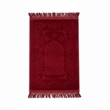 Soft Velvet Prayer Mat - 100 × 65 cm - Brown / Red / Blue
